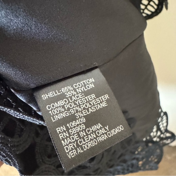 Gianni Bini Monica Black Lace Peplum Crisscross Straps Dress Size 4 - Picture 7 of 7